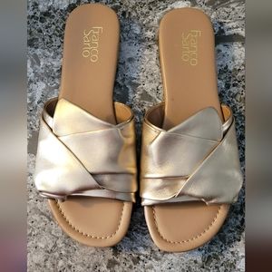 Franco Sarto gold leather sandals women's size 10m